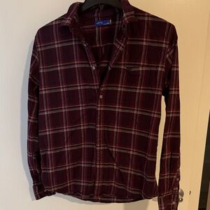 Apt. 9 Men's Maroon Plaid Button-Down Shirt